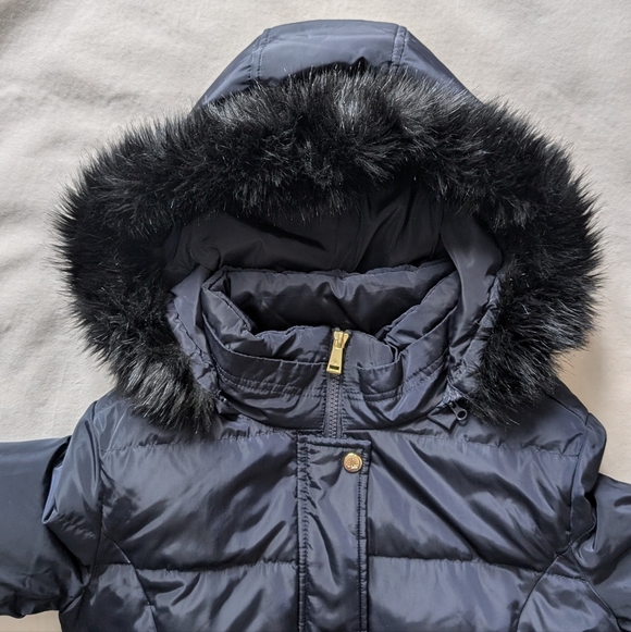 Lauren Ralph Lauren Women's Down Parka Coat Hooded Zip Front Navy Blue Size S - Picture 6 of 16